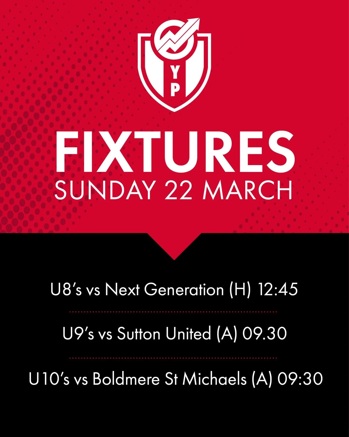 We&rsquo;re nearly at match day 🤩

All three of our teams in action again this weekend - two in the league and one in the cup 💪

Our under 8&rsquo;s host Next Generation in their third cup game. Our under 9&rsquo;s travel to Sutton United and our u