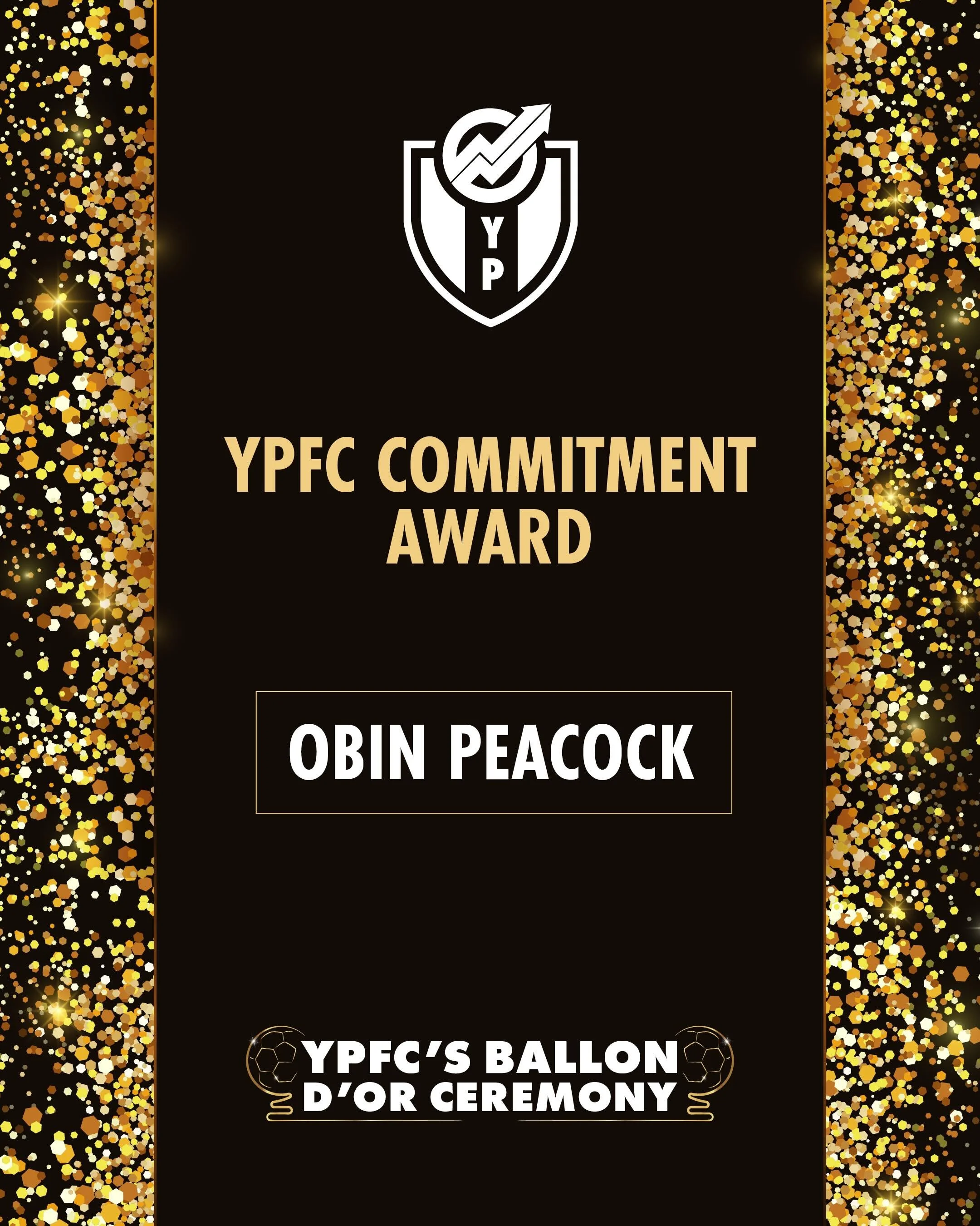 Obin Peacock is YPFC&rsquo;s Commitment Award winner 🏆

With exceptional commitment to training and games, Obin has applied himself superbly throughout the year 👏

Congratulations Obin on your award and for becoming the inaugural winner of the YPFC