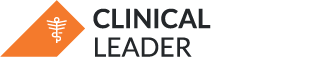 Logo with an orange medical symbol and the words 'Clinical Leader' in black.