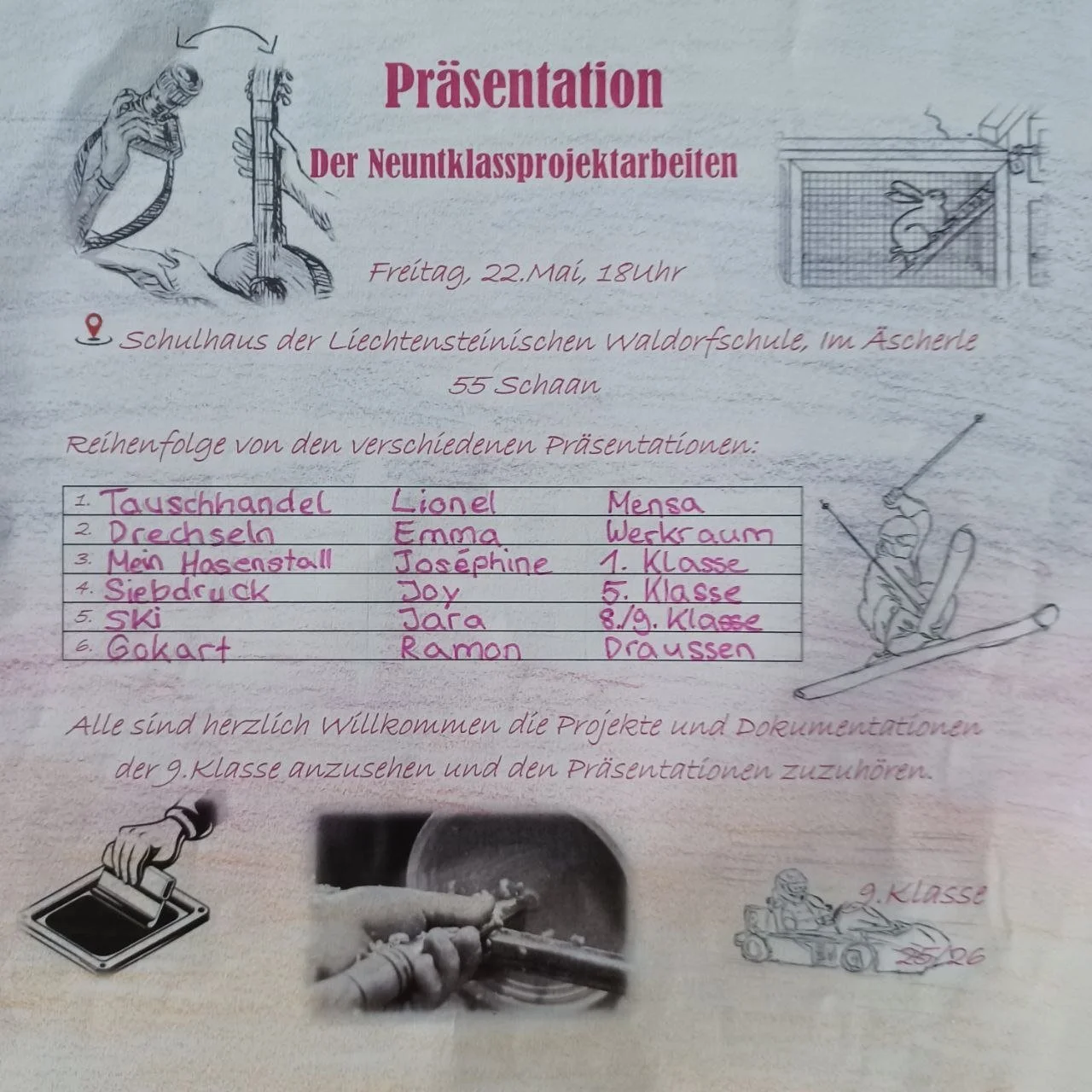 Präsentation 9. Klasse Projektarbeiten
