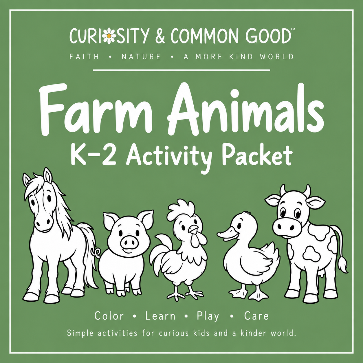 Farm Animals K–2 Activity Packet | Printable Learning Worksheets