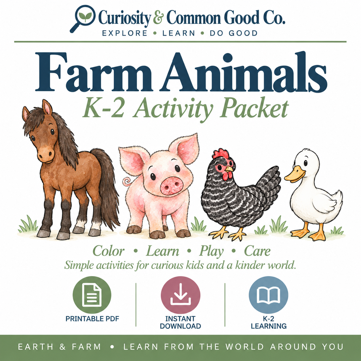 Farm Animals K–2 Learning Pack