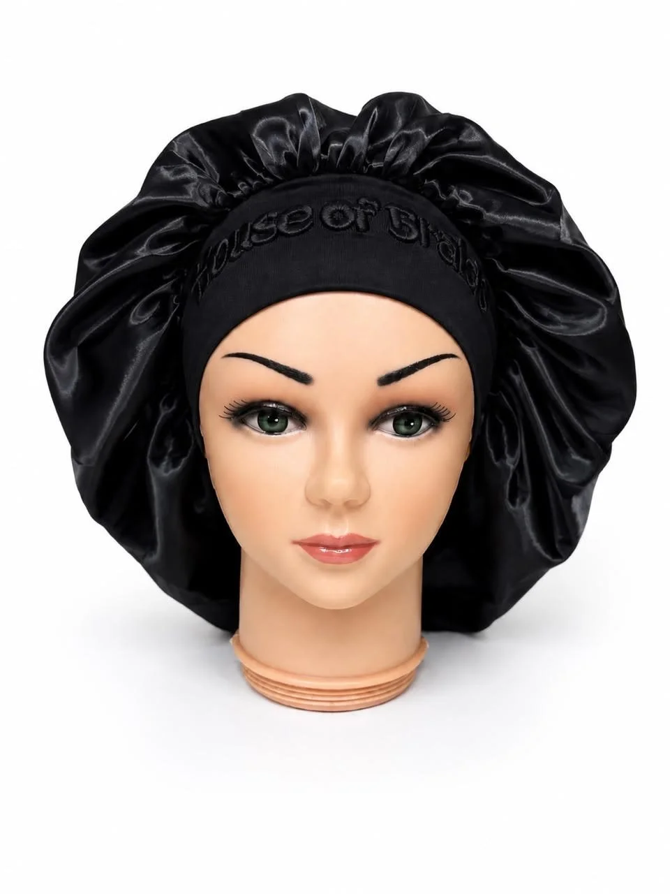 Black Satin Bonnet