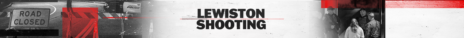 Lewiston shooting crime scene with police officers and a 
