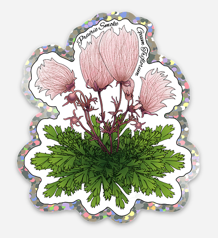 Prairie Smoke Glitter Sticker.png