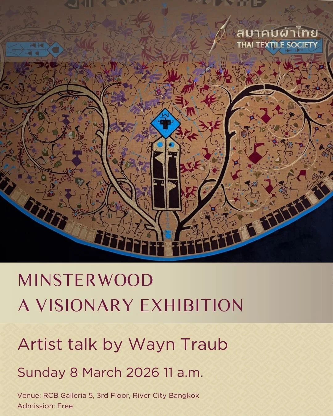 Join us for the unique exhibition by Belgian artist Wayn Traub, who will lead us and explain his work of hand-woven vestments, inspired by Sakon Nakhon silk that was woven into Minsterwood. This exhibition was created by the artist with more than 26 