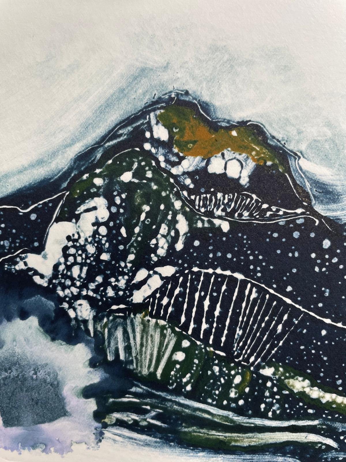 Rain on the Mumbles, 2025
10 x 13cm
Monotype