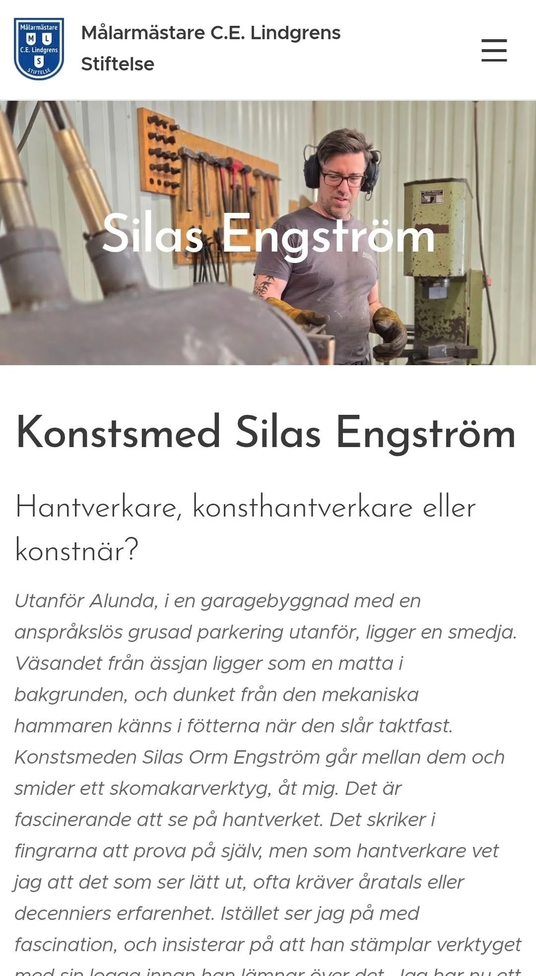H&auml;r &auml;r en v&auml;ldigt l&auml;sv&auml;rd artikel som publicerats med anledning av mitt erh&aring;llande av Uppsalas Hantverksm&auml;stare 2025. 
Att g&aring; in och l&auml;sa &auml;r ett krav f&ouml;r fortsatt v&auml;nskap. ☝🏼. Eller okej 