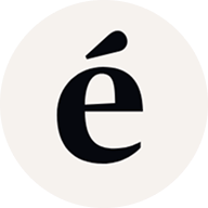 Close-up of the letter 'é' in black on a white background, the logo of Ércule