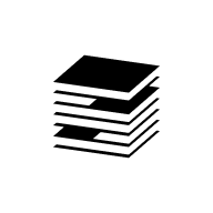 Stack of papers in the shape of "S" in black on a white background, the logo of Speakeasy.