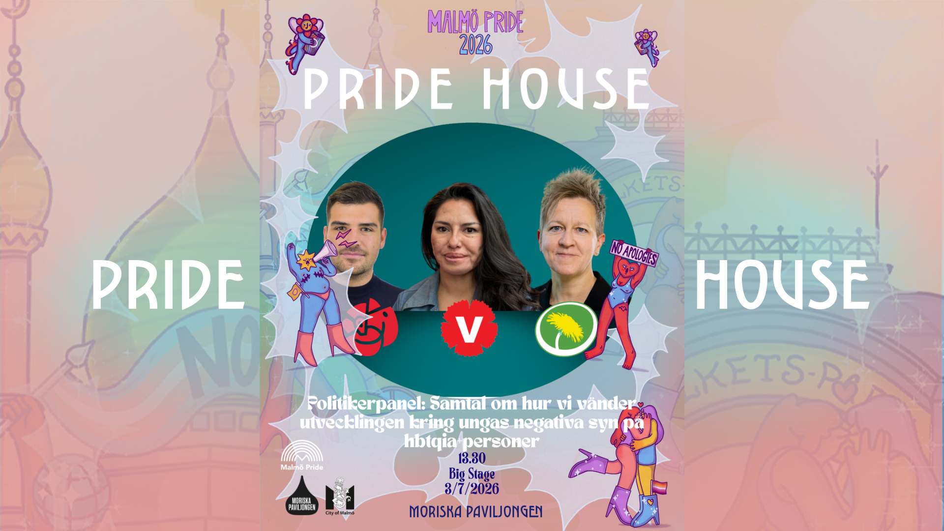 PRIDE HOUSE: Politikerpanel - samtal om hur vi vänder utvecklingen kring ungas negativa syn på HBTQIA+ personer