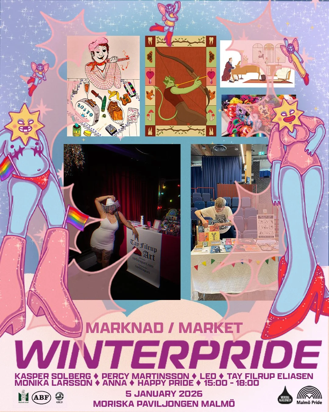Winter Pride Market Poster - Jan 5, 2026 15:00-18:00 - Moriska Paviljongen