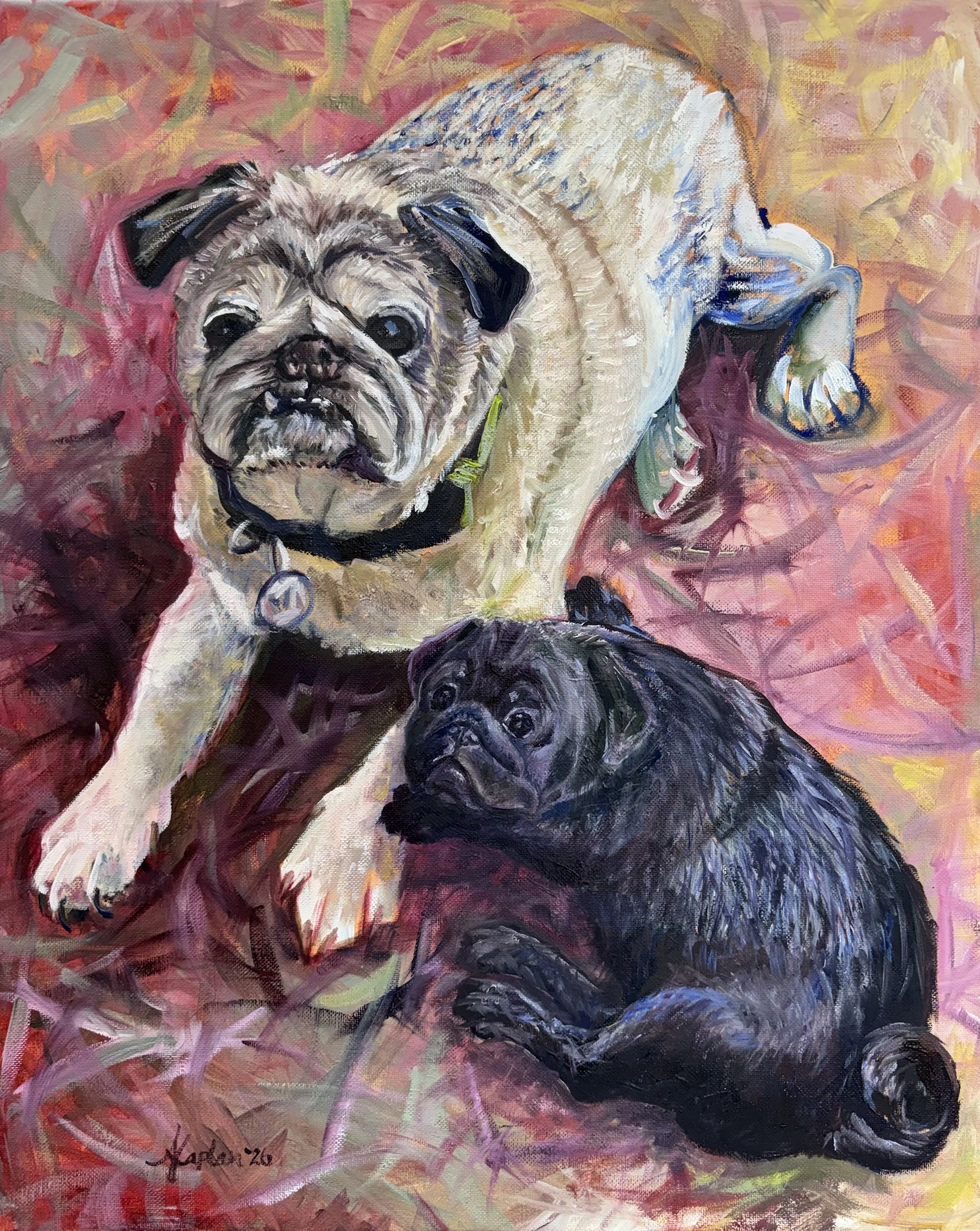 Kobe and Enzo | oil | 20" x 16"