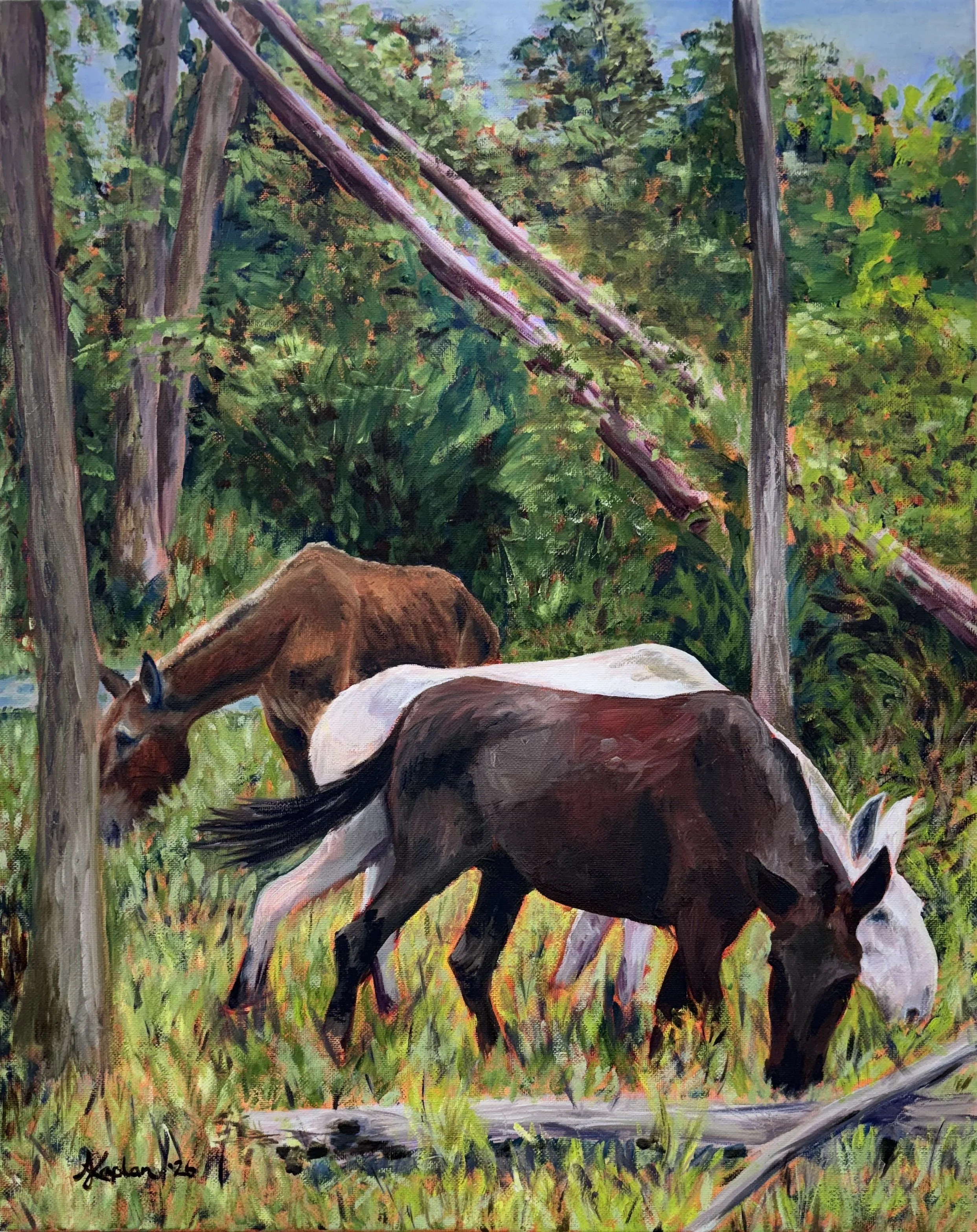 Mule Trio | oil | 20" x 16"