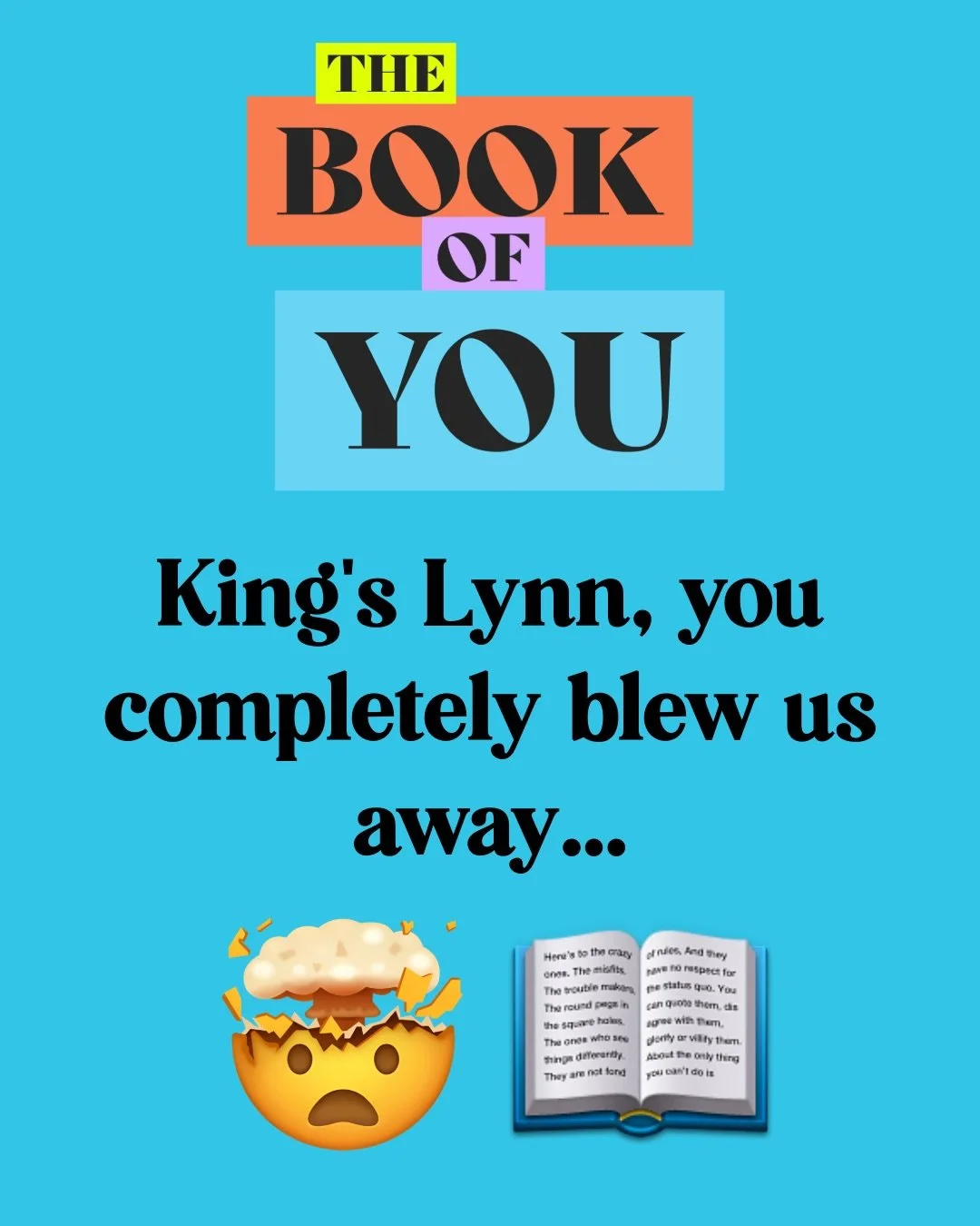 Wow, King&rsquo;s Lynn. You really know how to write a good story! ✍️

The official prize competition for The Book of You and Scribbles town trails has now closed, and we are absolutely blown away by the sheer volume and quality of your entries. From