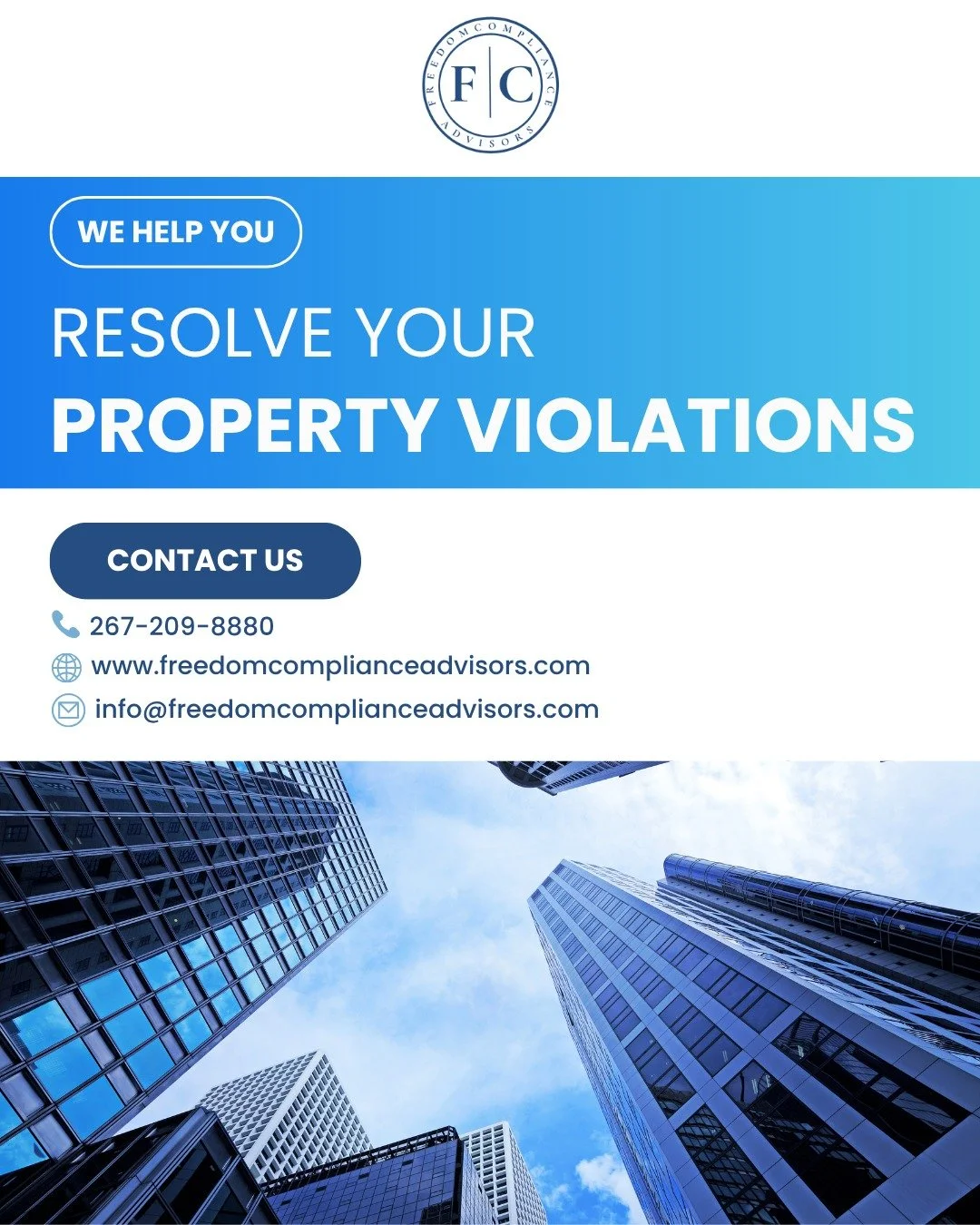 At Freedom Compliance Advisors, we assist property owners and managers in resolving violations with the City of Philadelphia. Our team guides you through every step of the process with clarity and efficiency. We make sure your property meets all requ