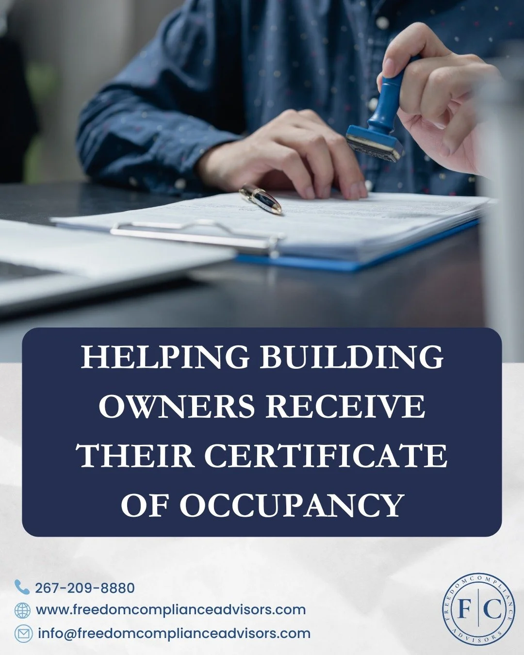 A Certificate of Occupancy confirms that your building is safe, compliant, and ready for use. At Freedom Compliance Advisors, we guide you through every step — from identifying compliance gaps to securing final approval.
✅ Code Compliance Eval