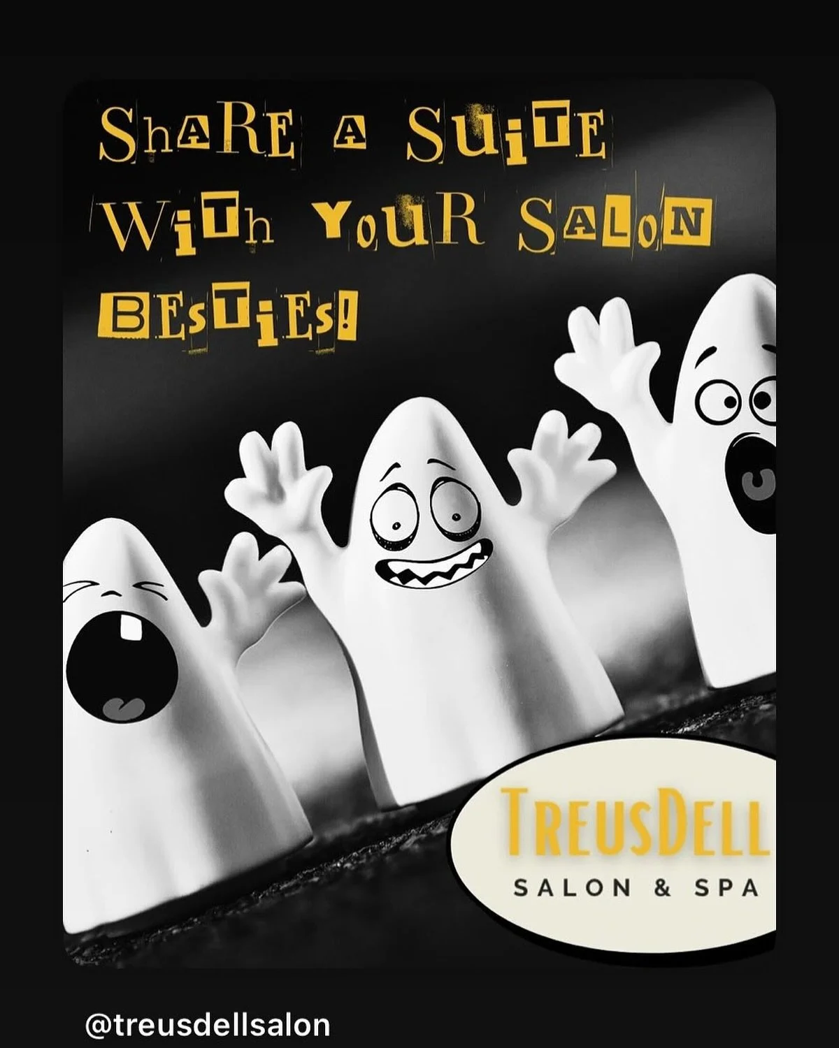 Twice the Talent, One gorgeous Salon Suite! 

Sharable suites perfect for two (or 3) creatives who vibe together and want to share success and responsibility. 

Share the space, share the rent, and keep the spotlight on your craft. 

DM for a tour, a
