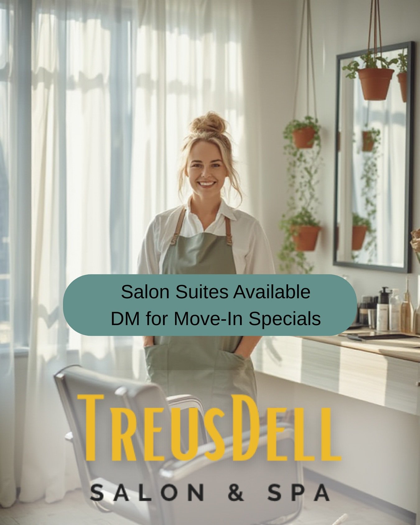 Freedom and Flexibility await you in your new Salon Suite inside TreusDell Salon &amp; Spa. 

Our locally owned and operated locations all have full time professional onsite management.  Dedicated maintenance teams and professionally maintained commo
