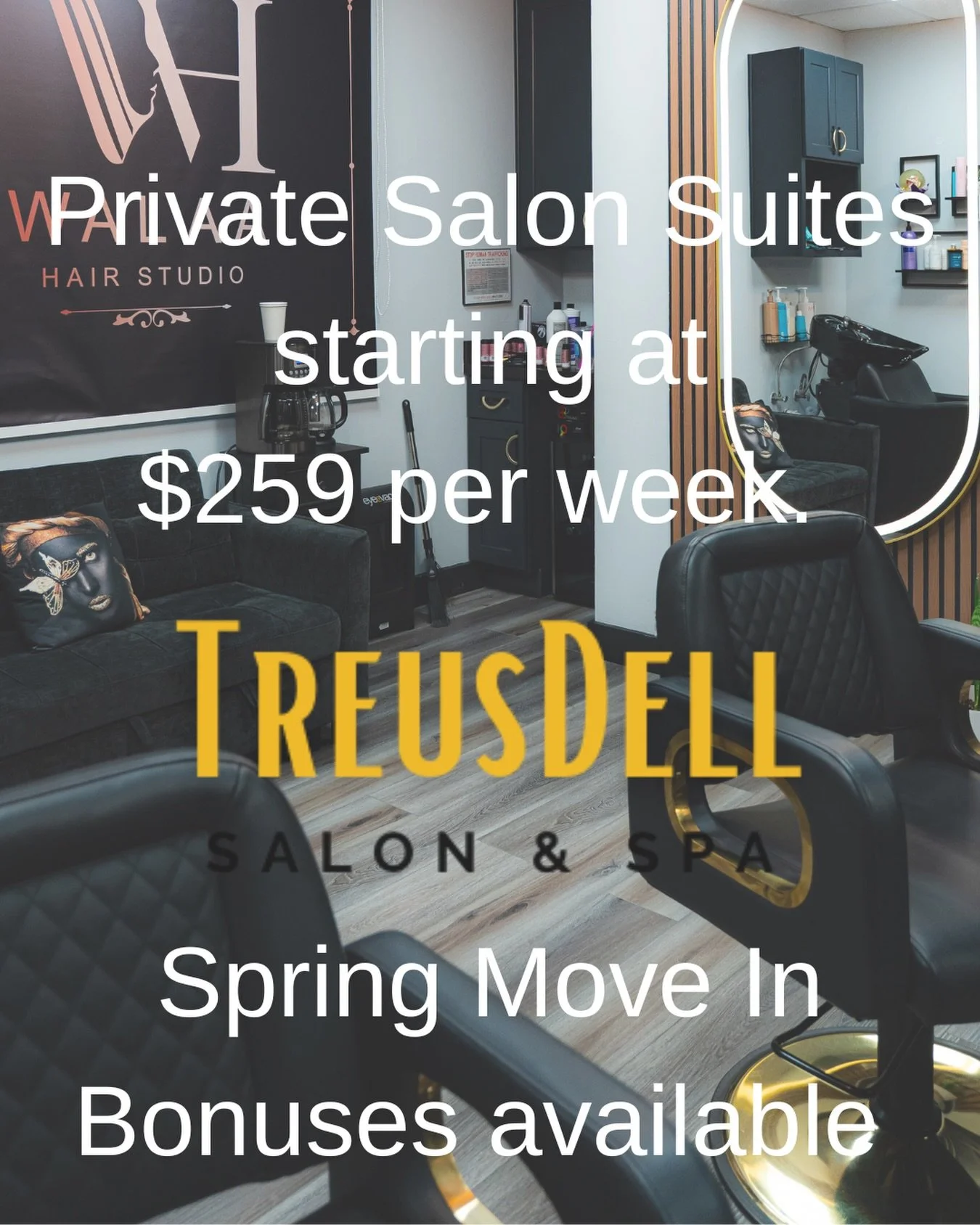 Hairstylists, Barbers, tattoo artists, waxers, nail artists all call TreusDell Salon and Spa home. 

Join a supportive community of passionate, professional creatives!