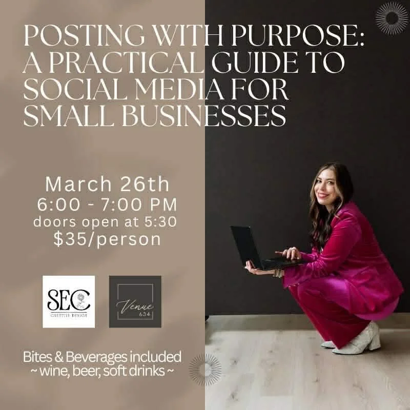 If you&rsquo;re a small business owner, this workshop will bring you clarity, confidence, &amp; actionable steps toward shining on social media! ✨
Whether you&rsquo;ve been in business for many years or are just starting out, gaining insight, knowled