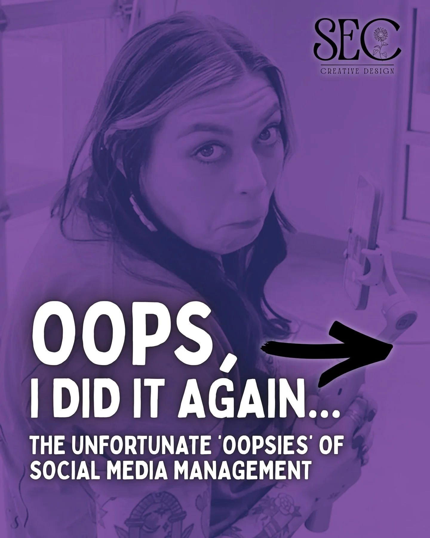 This face says it all. 
Mostly, &ldquo;OH, I&rsquo;M IN THE WAY&hellip;😅&rdquo;
But I thought of a few other &ldquo;oopsies&rdquo; that us social media managers &amp; content creators might run into&hellip;
IYKYK. 🤣
Tag your social media bestie &am