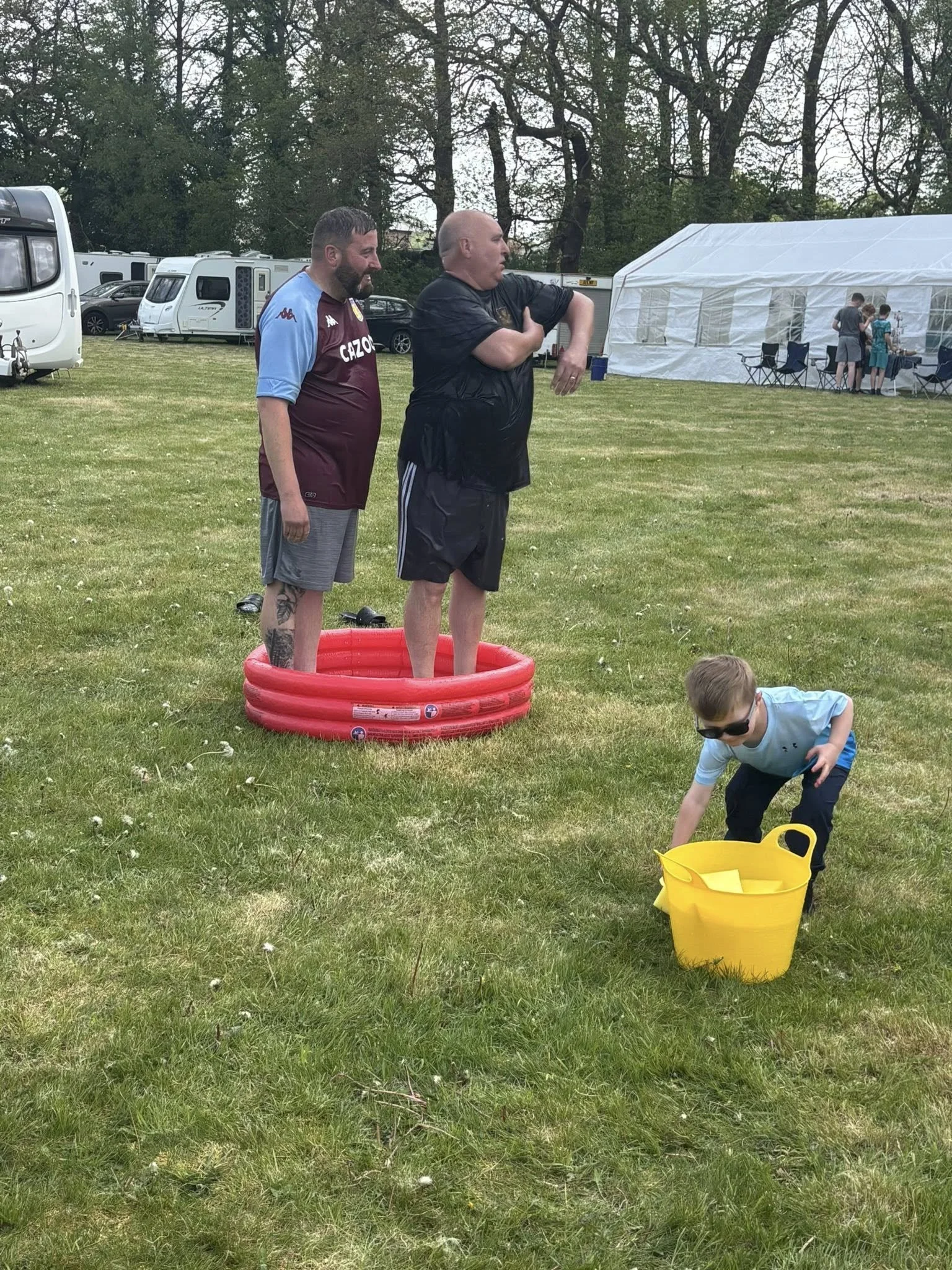 Ryan and John ready for a soaking