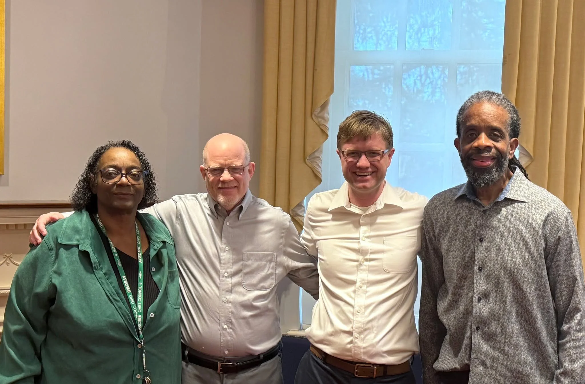 I was happy to join @afscme_8oh for their recent meeting in #Columbus. Thank you Sean, Robert, and Marcia for your time, and the hard work you do everyday on behalf of Ohio's workers, including our dedicated nurses and physicians. #HambleyForOhio #Ca