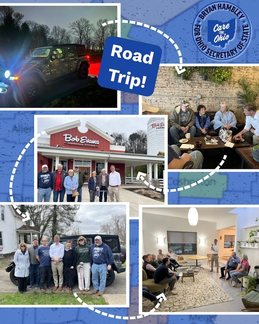 This week, we took on a marathon day: 400 miles, events in four counties, and many new friends along the way.

We started our day bright and early, leaving Loveland before 7AM, to head to our first stop: #MeigsCounty! We met for coffee with some acti