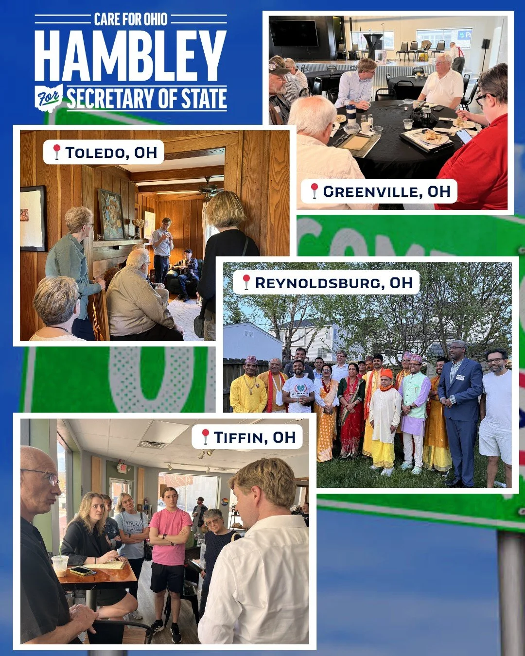 I've continued to criss-cross #Ohio, gathering in coffeeshops, backyards and living rooms to talk to voters, hear their concerns, and build on our vision for a future where every community can thrive. #HambleyForOhio #CareForOhio #LetsGo #CampaignTra