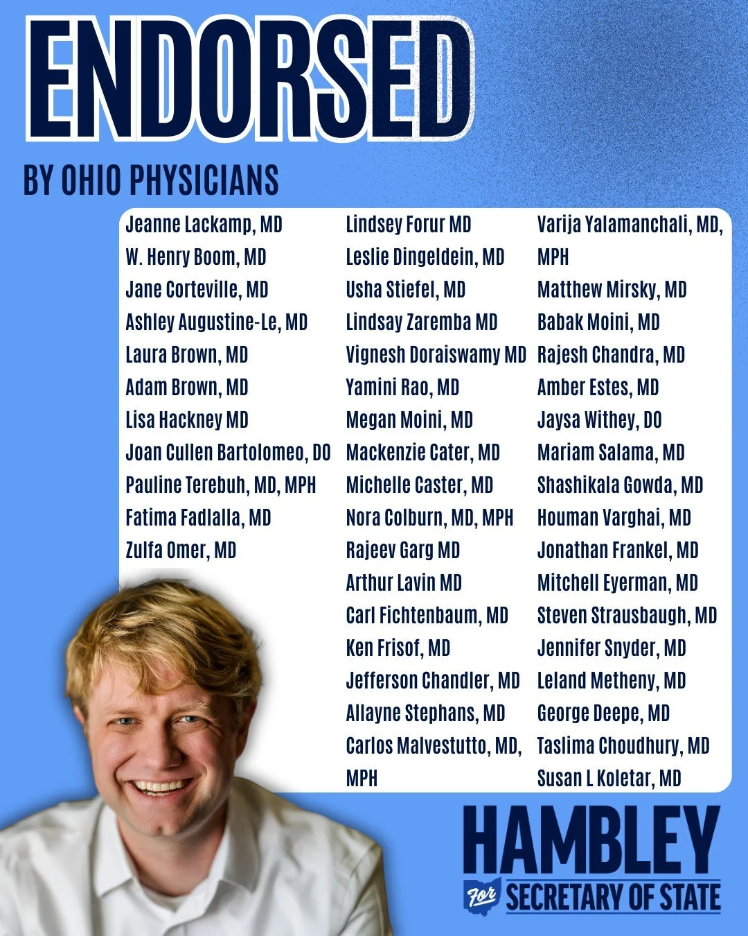 My colleagues in the medical community know the impact bad legislation, and feel the impact of #gerrymandering every day in their work. I'm honored to have the support of more than 50 doctors from across the state, and across specialities, who stand 