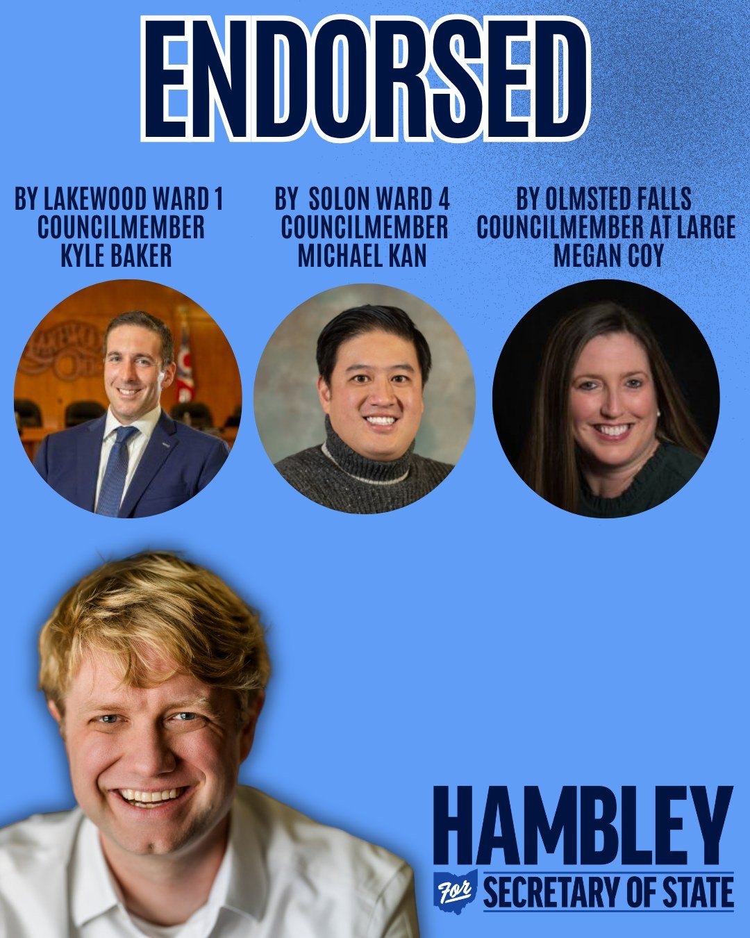 Honored to share more #endorsements today! From #CuyahogaCounty and #SummitCounty to #JeffersonCounty and #FranklinCounty, current and former elected officials understand the importance of this race to the future of #ohio. Thank you for your support!