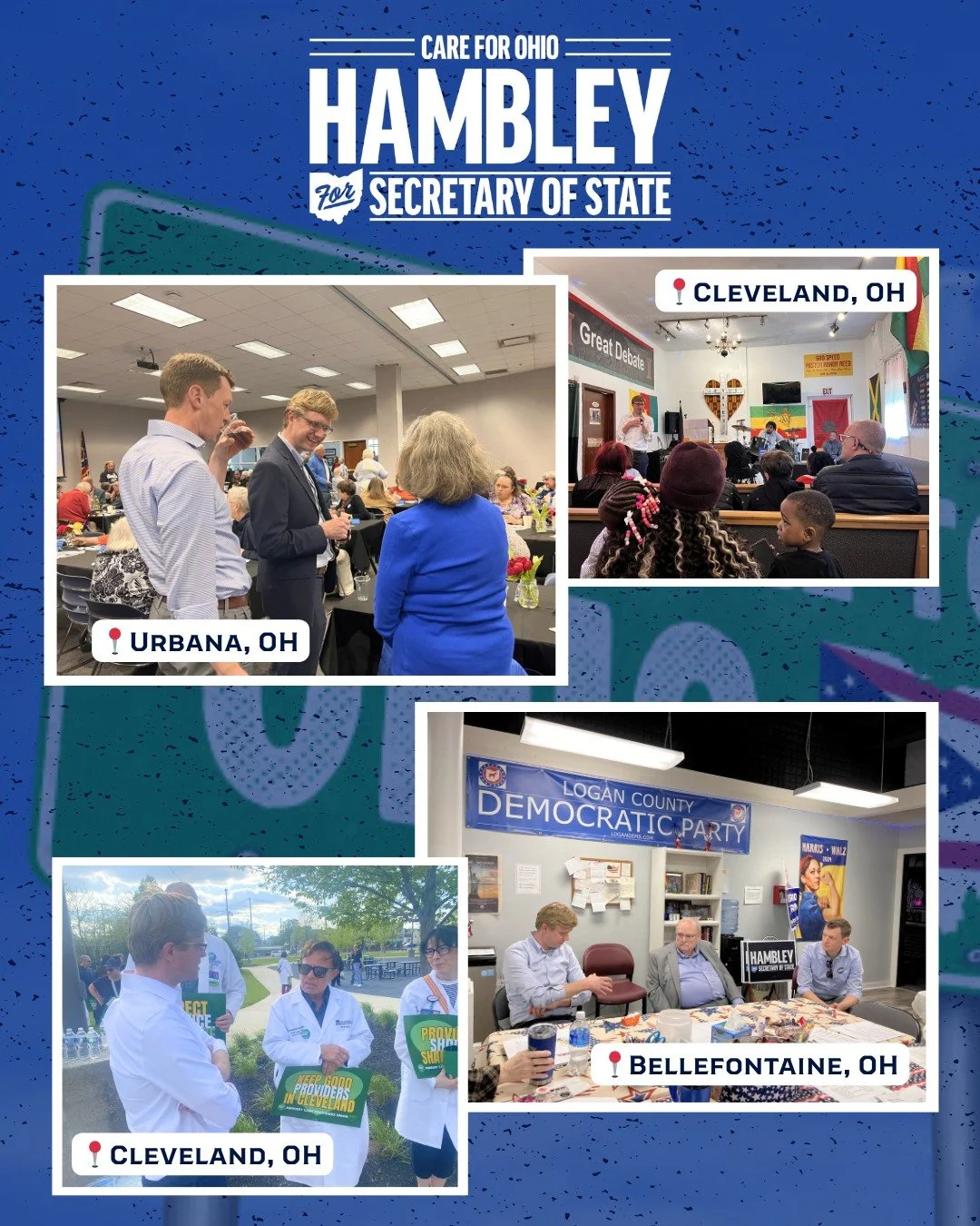 Some snapshots from the final week before the Primary! Joined the @ccohiodemocrats  for their dinner, rallied with primary care providers in #Cleveland with @afscme_8oh , headed back to meet with friends at the @logancountydemocrats  and spoke to the