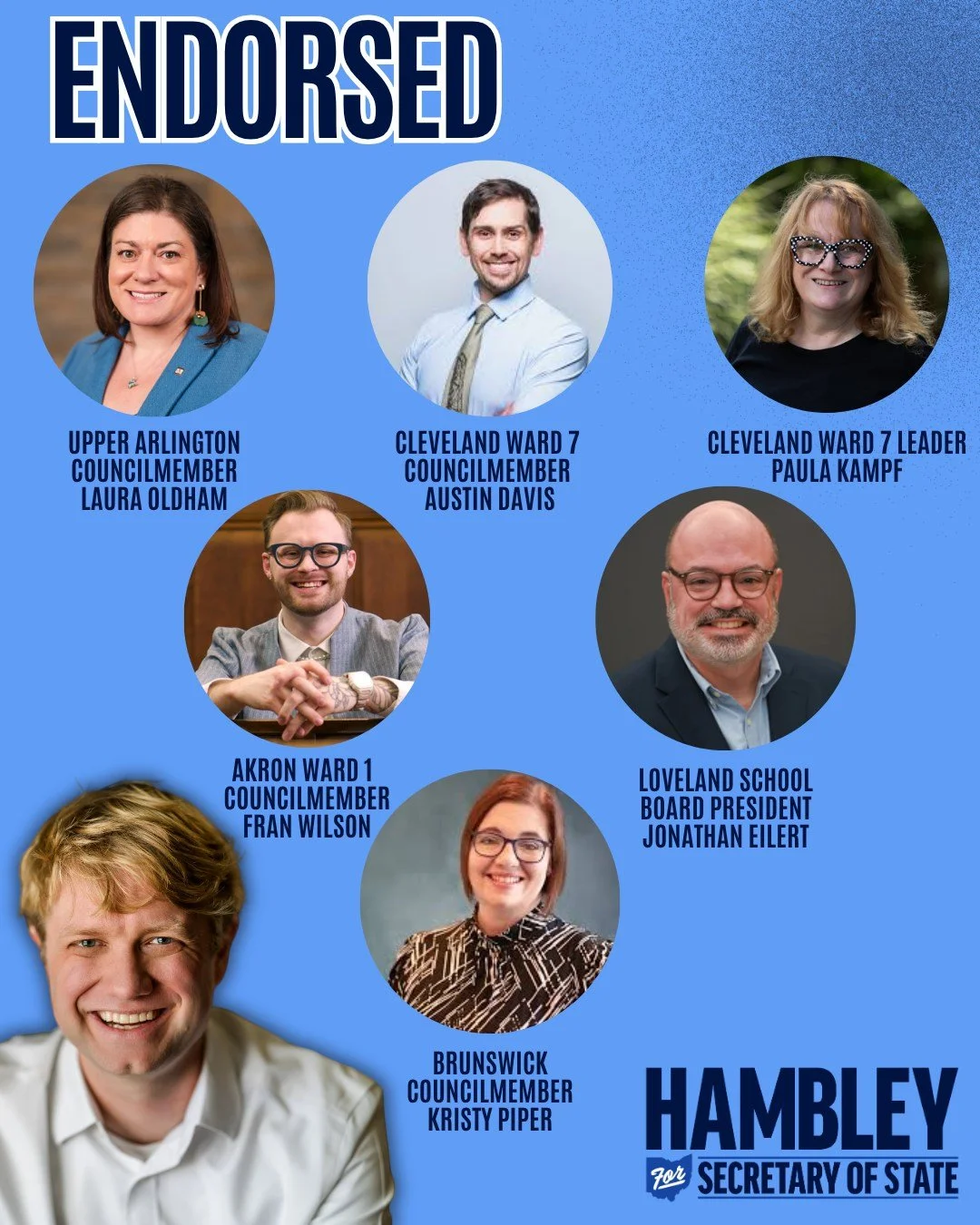 The #Endorsements keep rolling in! I'm so grateful to the elected officials and leaders at every level who continue to join #TeamHambley. I know from my work as a doctor that making real changes requires a team with talented individuals from many are