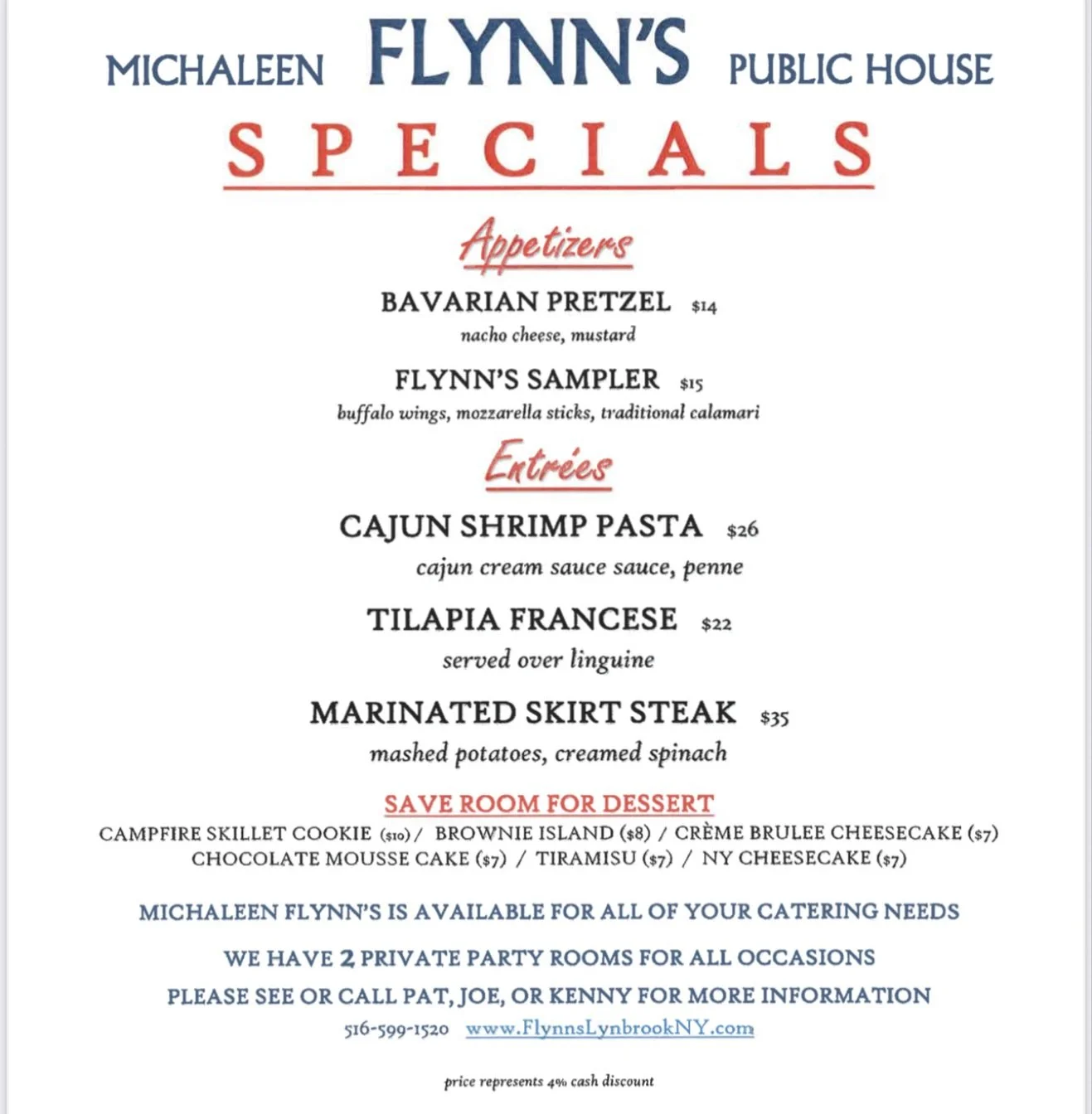 A new week of specials 🍽️
#michaleenflynns #lynbrookny #longislandny #lieats #lunch #dinner