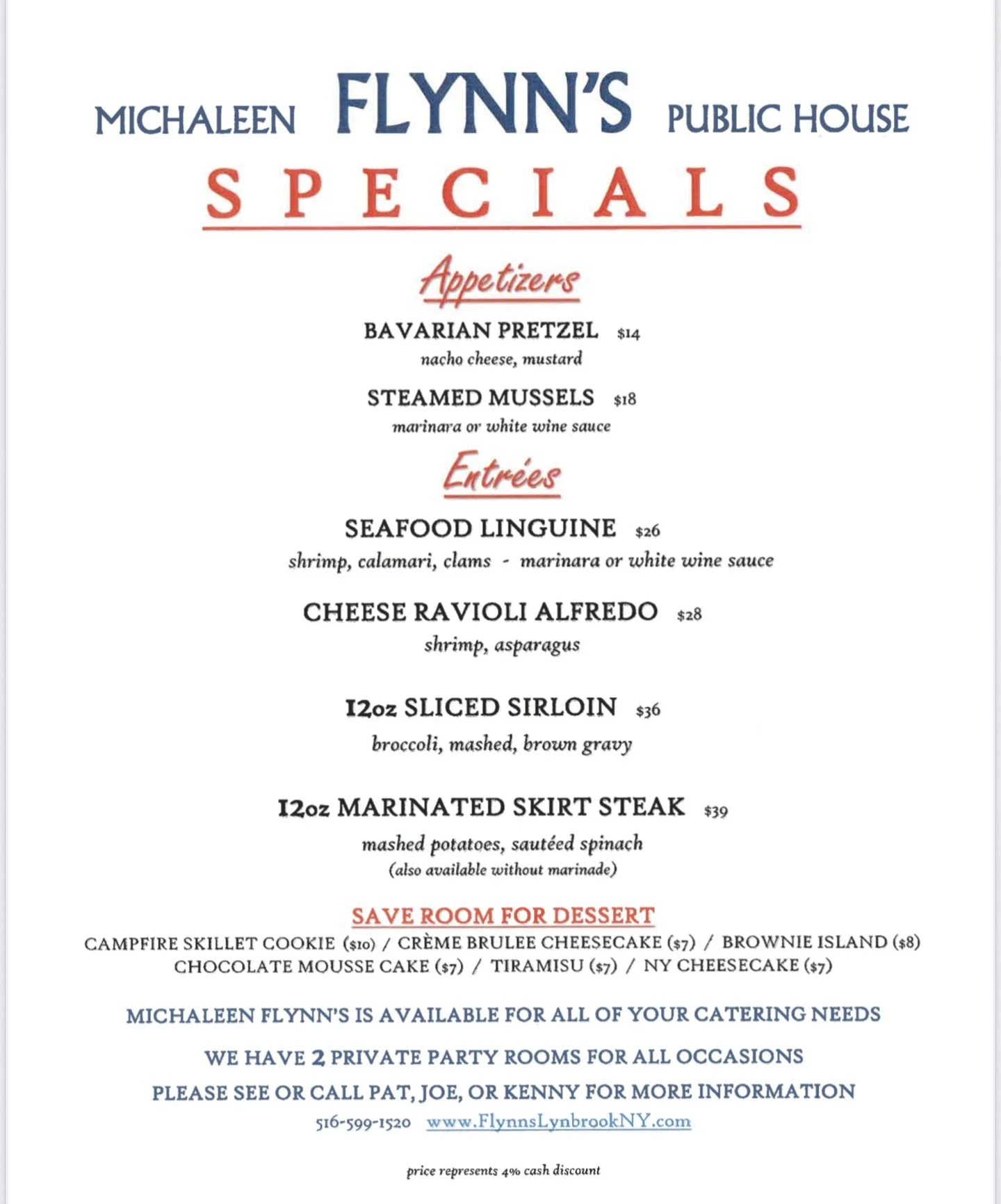 New week of specials at #MichaleenFlynns ππΌ
#lynbrookny #lunch #dinner #longislandny