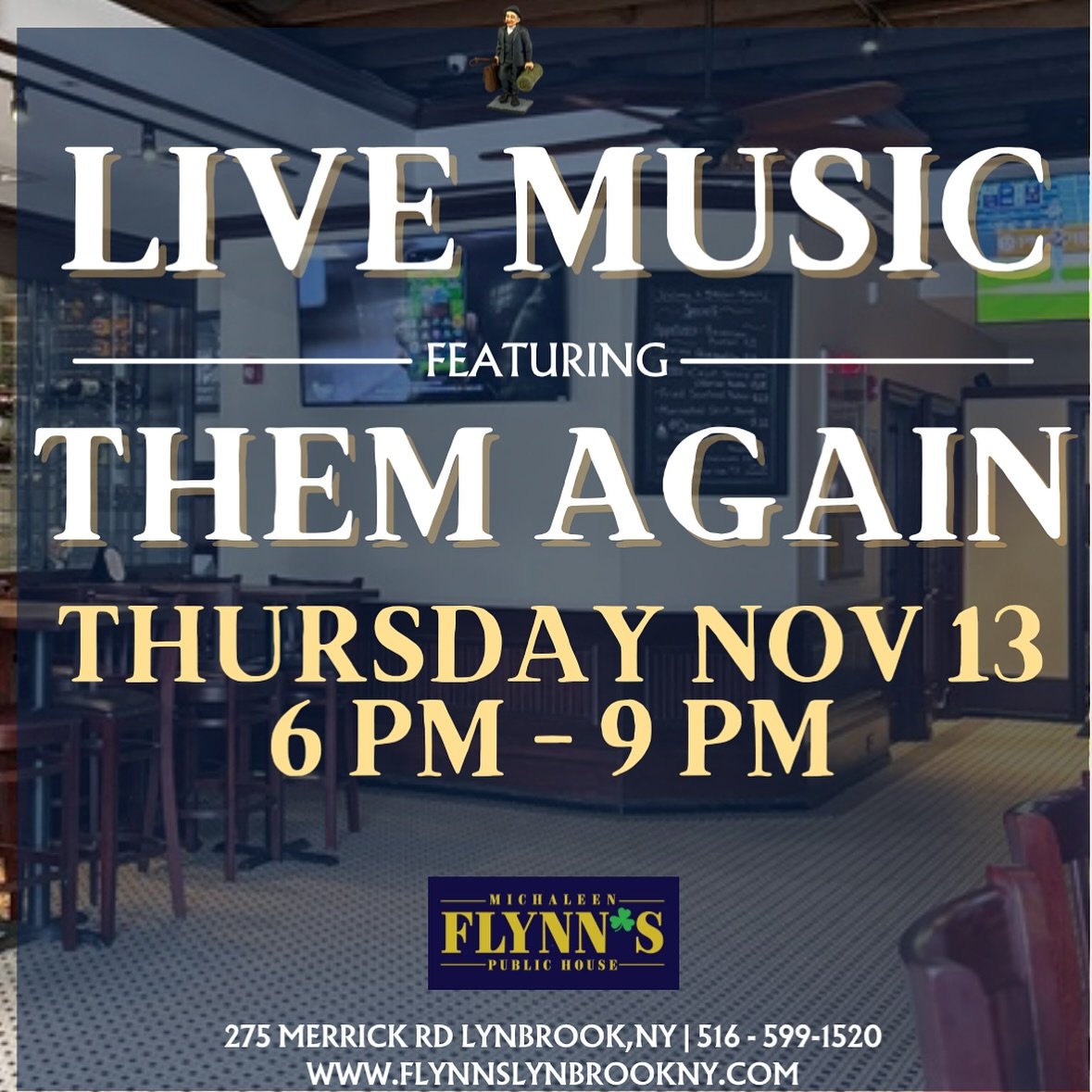 Thursday &amp; Friday live music this week, don&rsquo;t miss it! 🎶

#michaleenflynns #lynbrookny #livemusic #longislandny