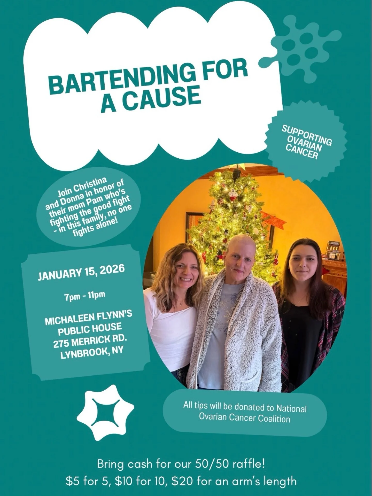 Join us this Thursday for a good time&mdash;and an even better cause 💪🏼 🩵7PM&ndash;11PM

 #fundraiser #ovariancancerawareness #michaleenflynns #lynbrookny #longislandny