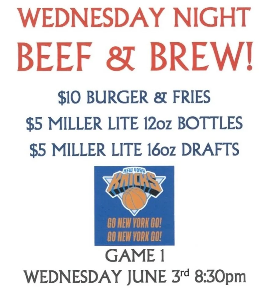 Only place to watch the @nyknicks 🏀 See you Wednesday for game 1! 🍻

#michaleenflynns #nyknicks #lynbrookny #nbafinals #longislandny