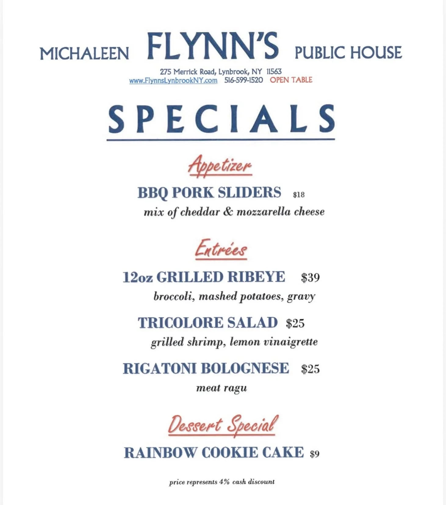 New specials are here! 🍽️

#michaleenflynns #lynbrook #longislandny #lunch #dinner