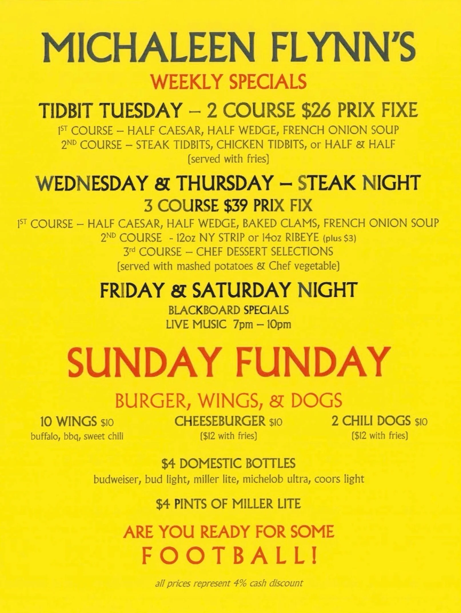 New season, new specials 🍁🎃🏈

#michaleenflynns #lynbrook #fall #football #longislandny