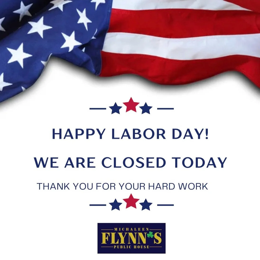 Enjoy the day 🇺🇸 See you tomorrow! 

#michaleenflynns