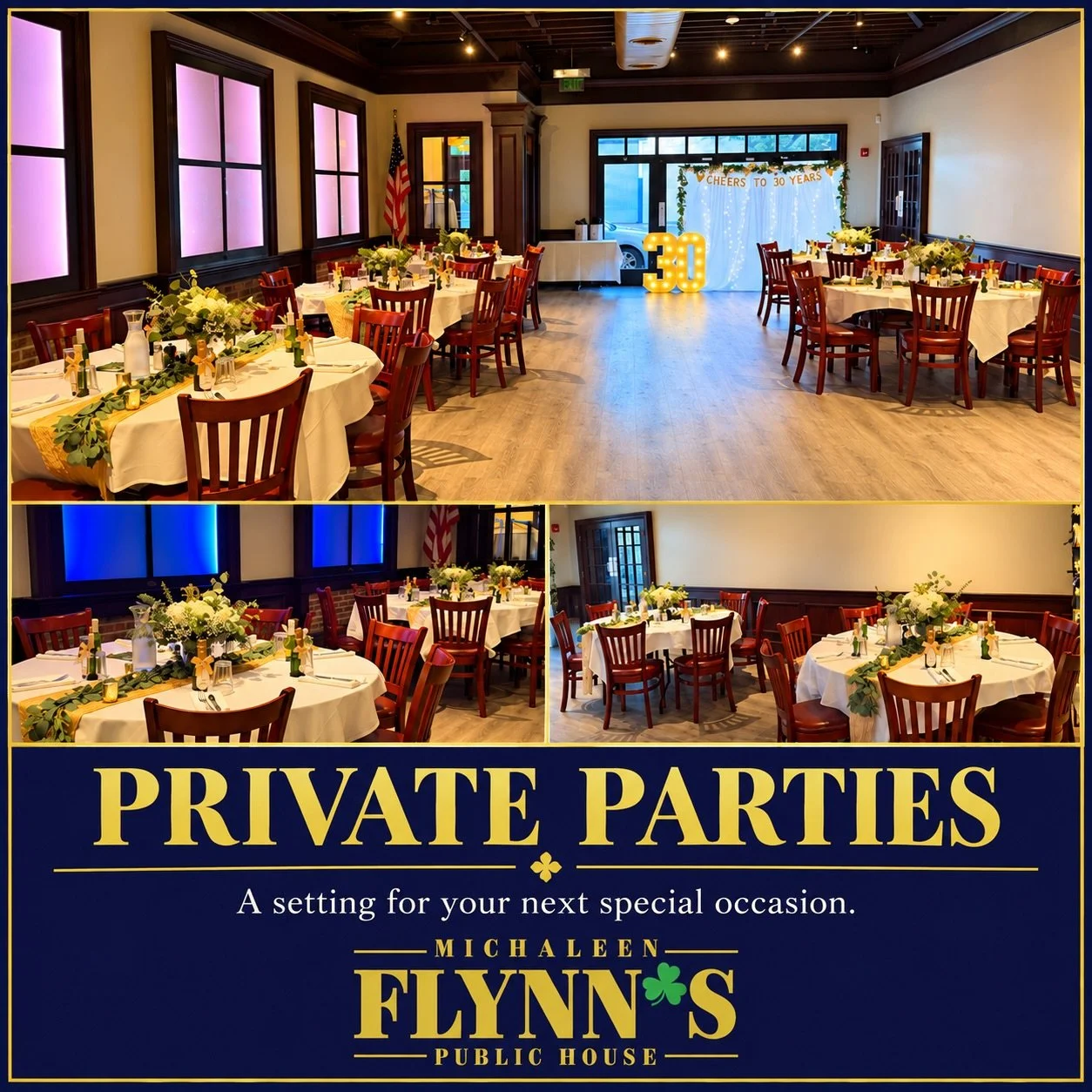 Contact us to book your private party today 🍀

#michaleenflynns #lynbrookny #events #longislandny