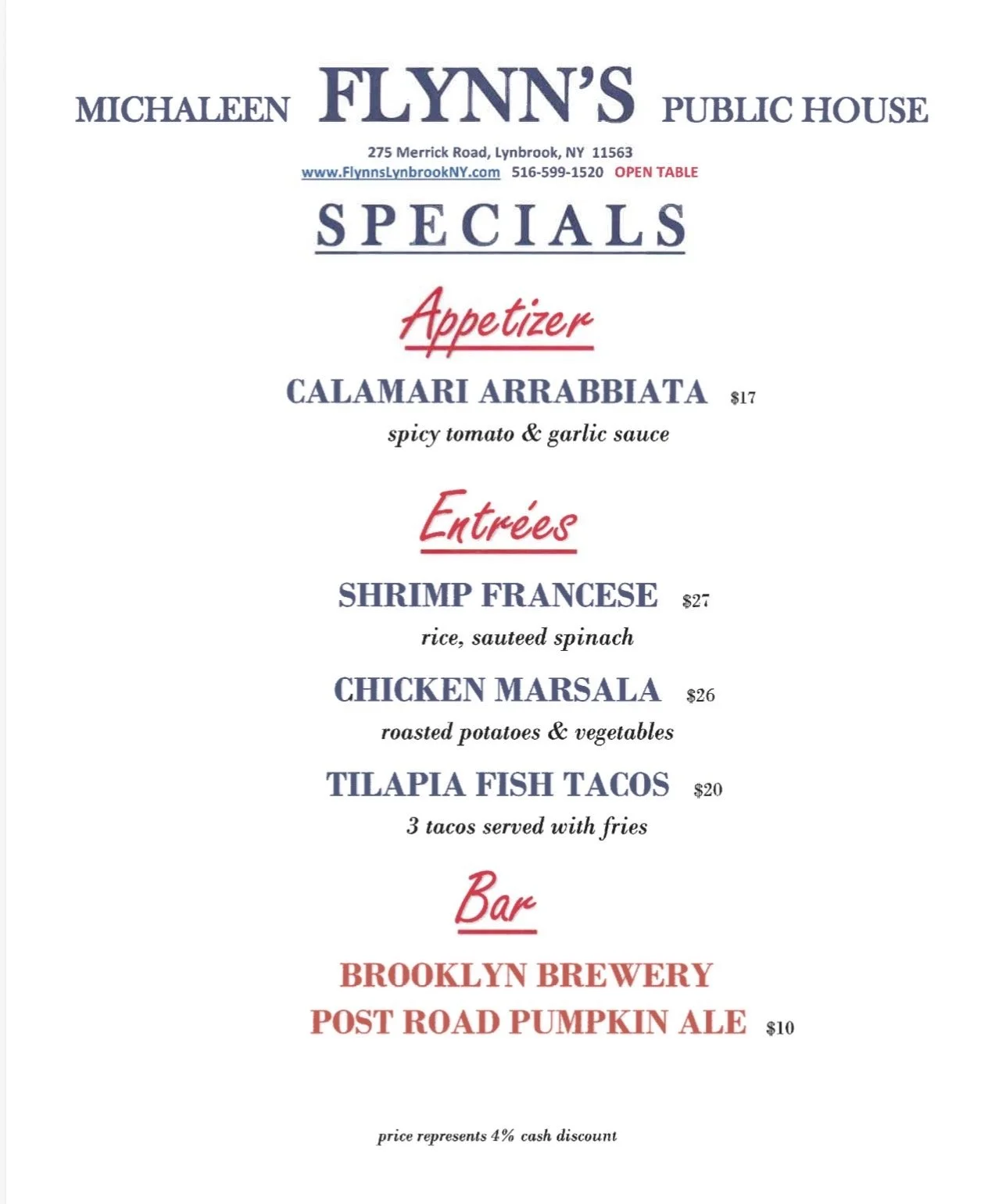 New weekly specials are here! 🍽️🍺🎃🍤

#michaleenflynns #lynbrookny #longislandny