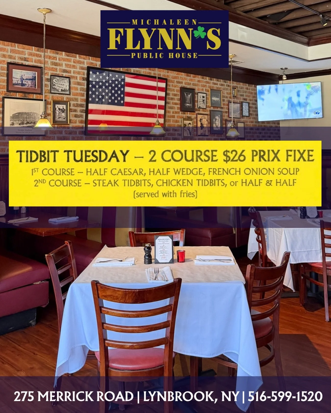 See you at Flynn&rsquo;s tonight for tidbit Tuesday! 

#michaleenflynns #lynbrookny #longislandny