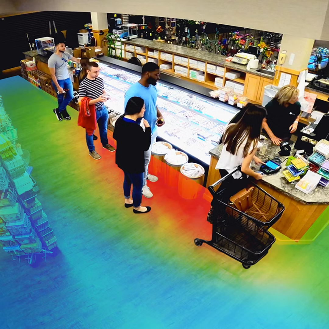 Visualize customer traffic patterns and identify high-value areas in your store. Heat maps use color-coding (red for high activity, blue for low) to show where people spend the most time.