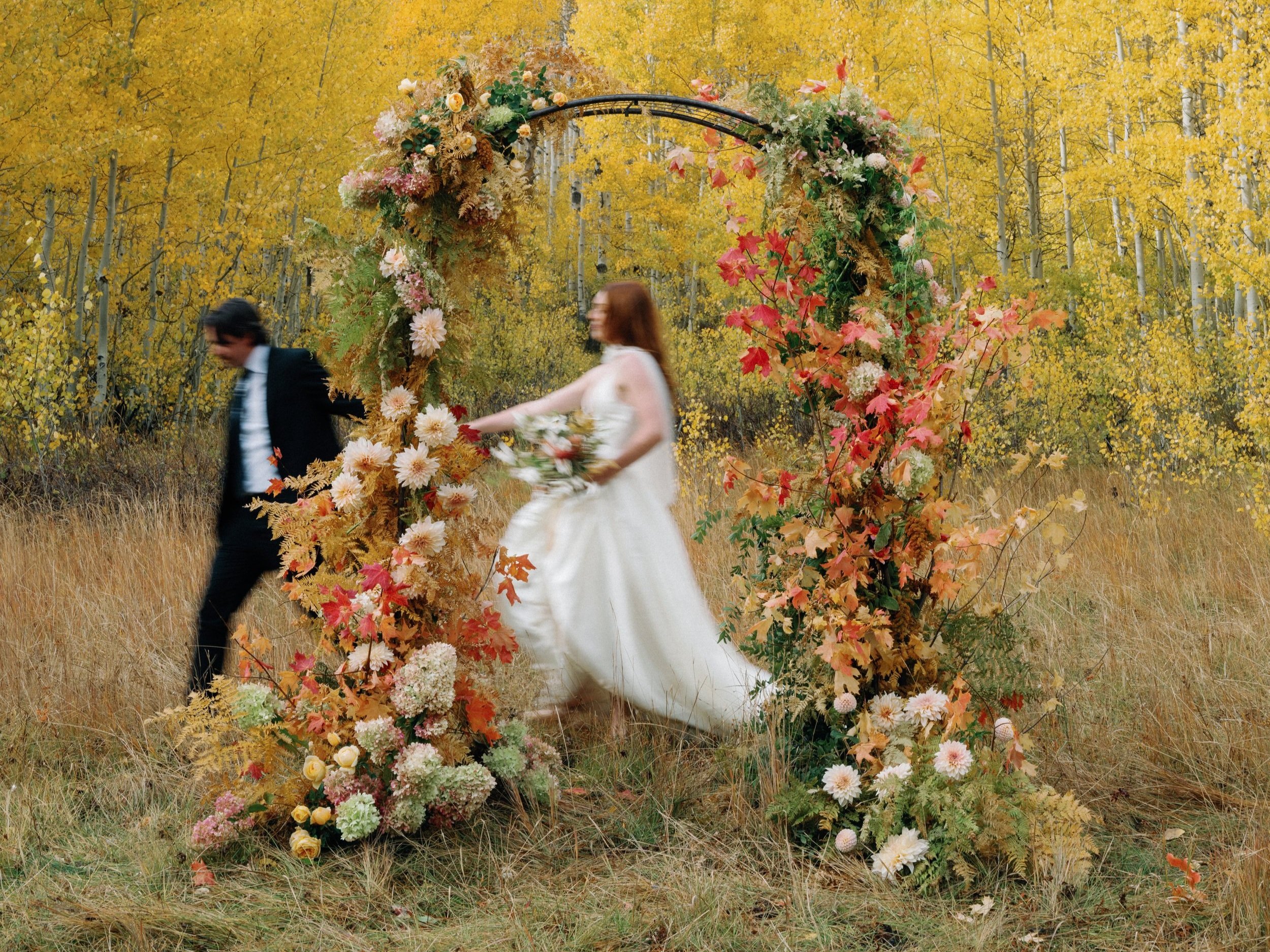 salt lake city fall floral arch
