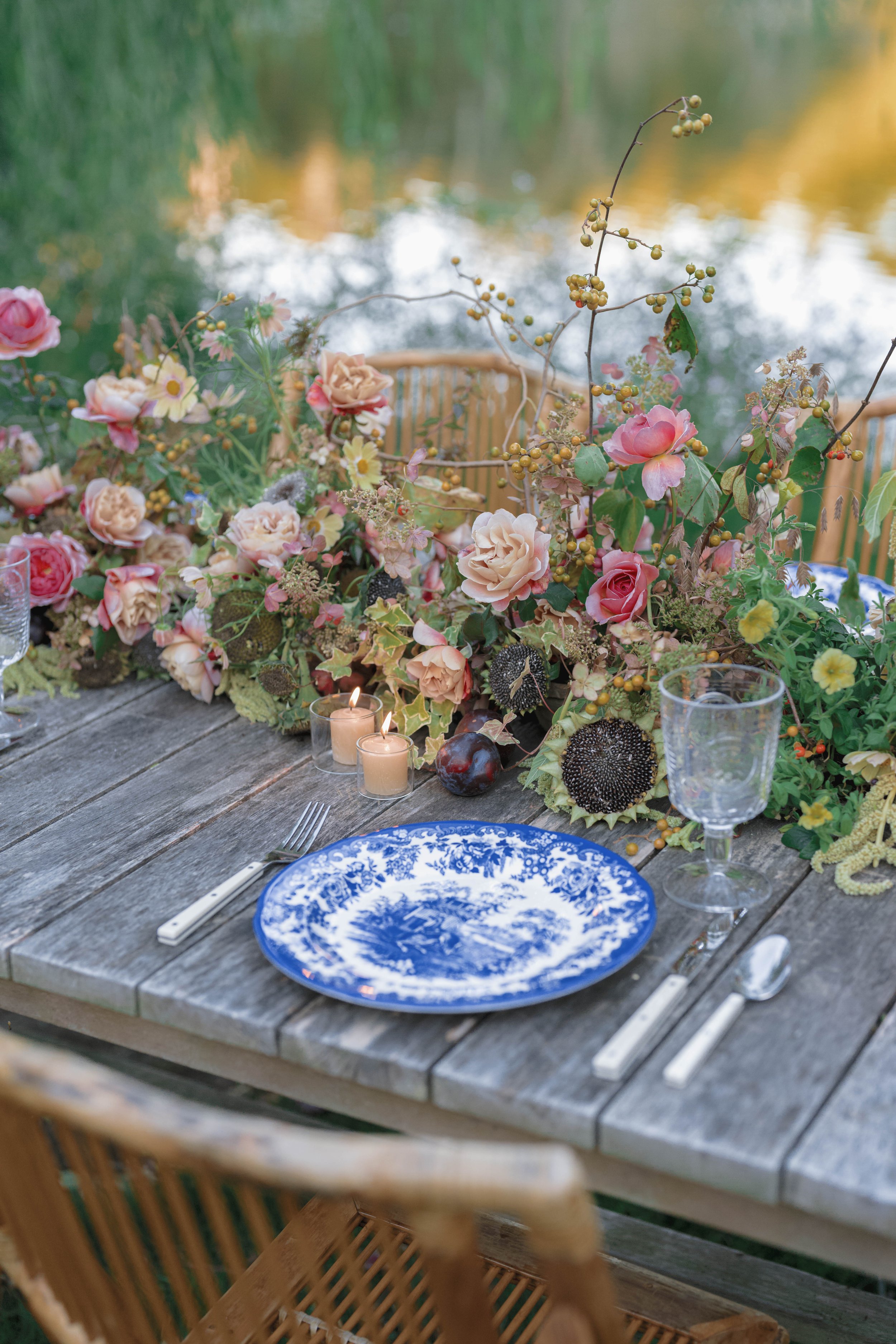floral meadow centerpiece