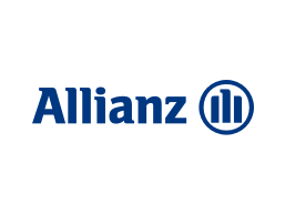 Allianz logo with blue text and emblem on a white background.