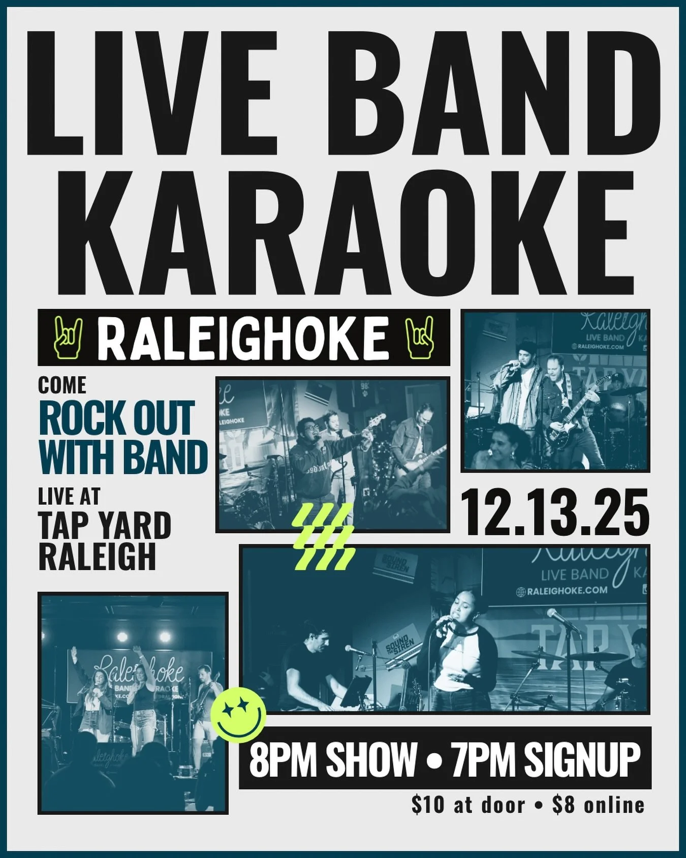 Rock out with us at @tapyardraleigh on Dec 13! With Raleighoke, you&rsquo;re the lead singer of the band or cheering your friends on as they sing their hearts out on stage!

Make music, make friends, make memories 🤘 

How it works:
✅ select your son